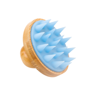 Best Selling silicone round detangling hair brush head scalp massager scrubber bamboo Handle shampoo brush