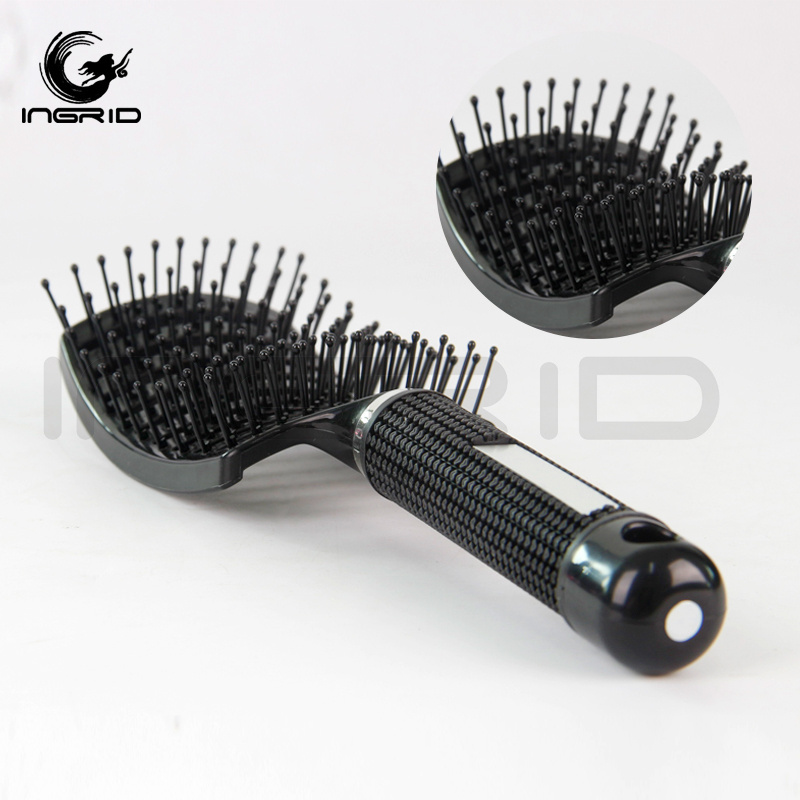 Barber Hairdressing Styling Hair Brushes Curly Wet Dry Boar Bristle Hair Detangling Massage Curved Vent Brush