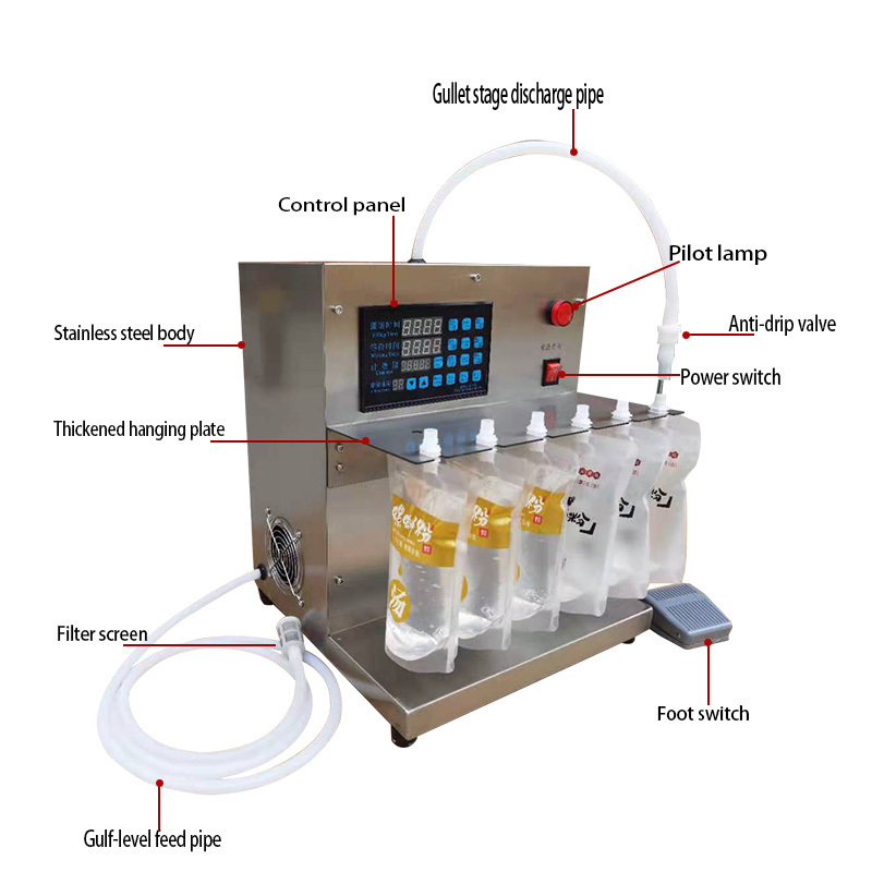 Semi-automatic manual liquid bag filling machine Milk juice beverage mineral water pouch water quantitative filling machine