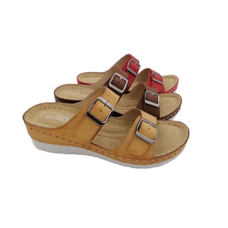 bulk wholesale soft pu sandals flat wedge sandals casual for women