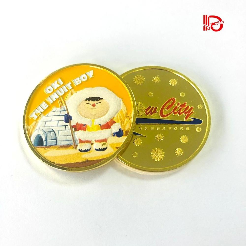 Hongda Coin maker Customize enamel euro souvenir cartoon copper gold game coins