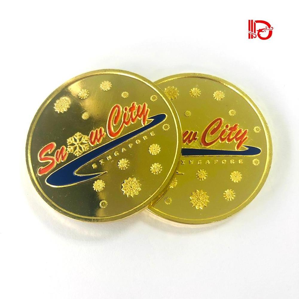 Hongda Coin maker Customize enamel euro souvenir cartoon copper gold game coins