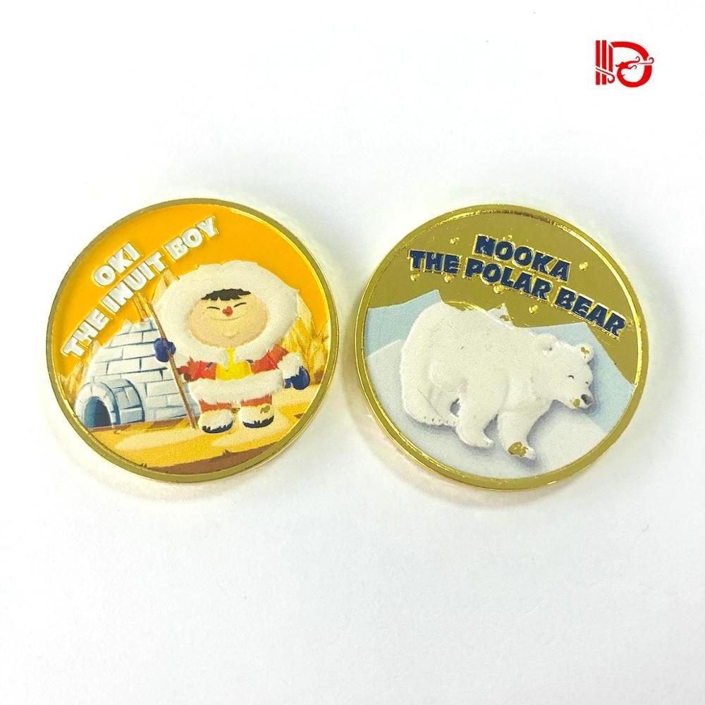 Hongda Coin maker Customize enamel euro souvenir cartoon copper gold game coins