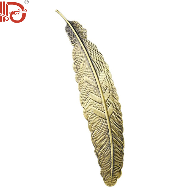 2021 New design wholesale cheap custom bookmark clips metal feather shape bookmark magnetic bookmarks for gift