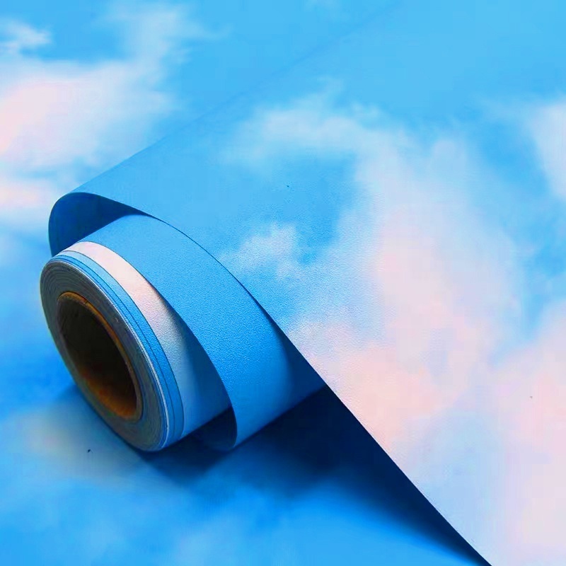 Wall Paper Rolls 3d Nature Blue Sky Cloud Ceiling Mural Wallpaper