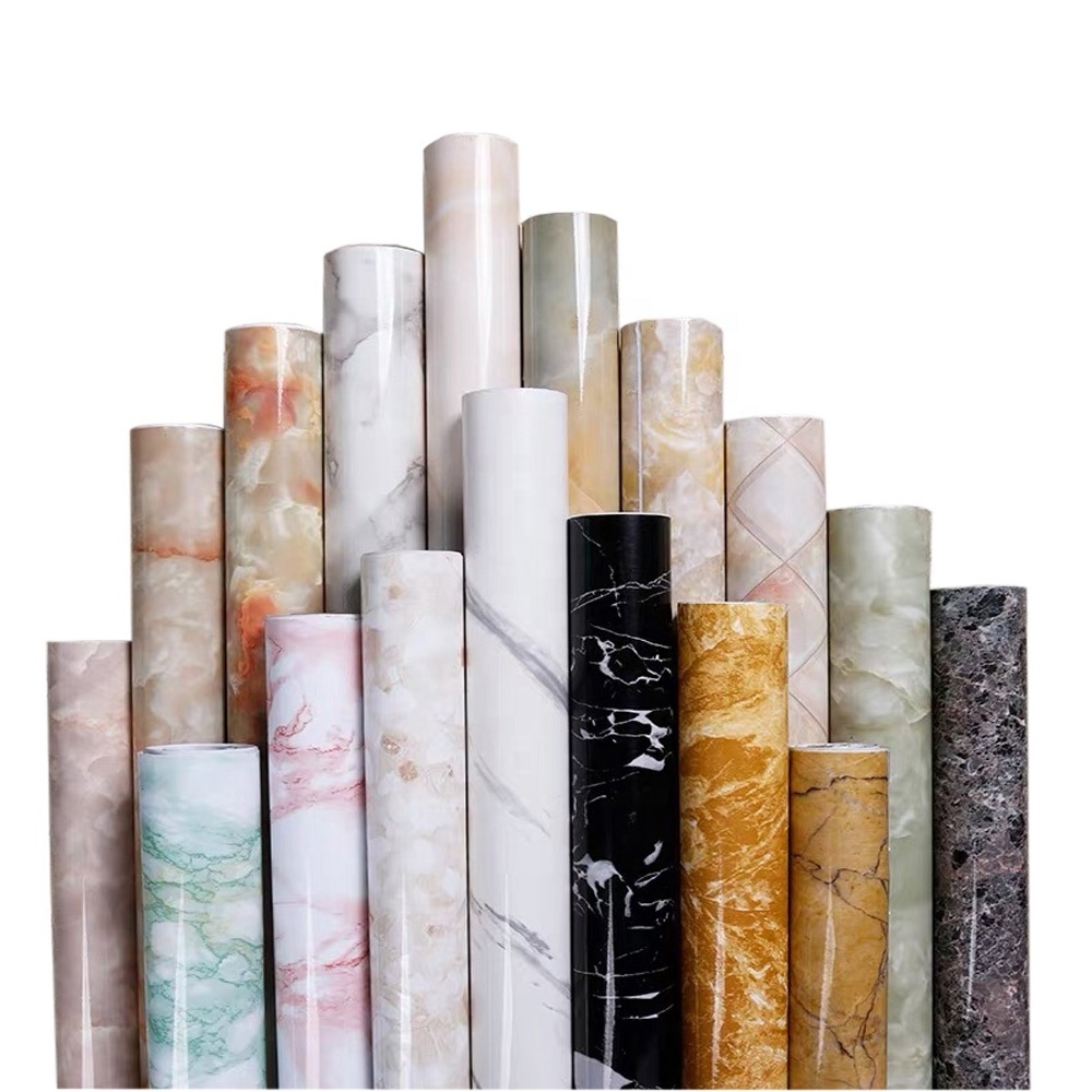 PVC Waterproof Marble Wallpaper for Kitchen Bathroom Self Adhesive Decorative Film