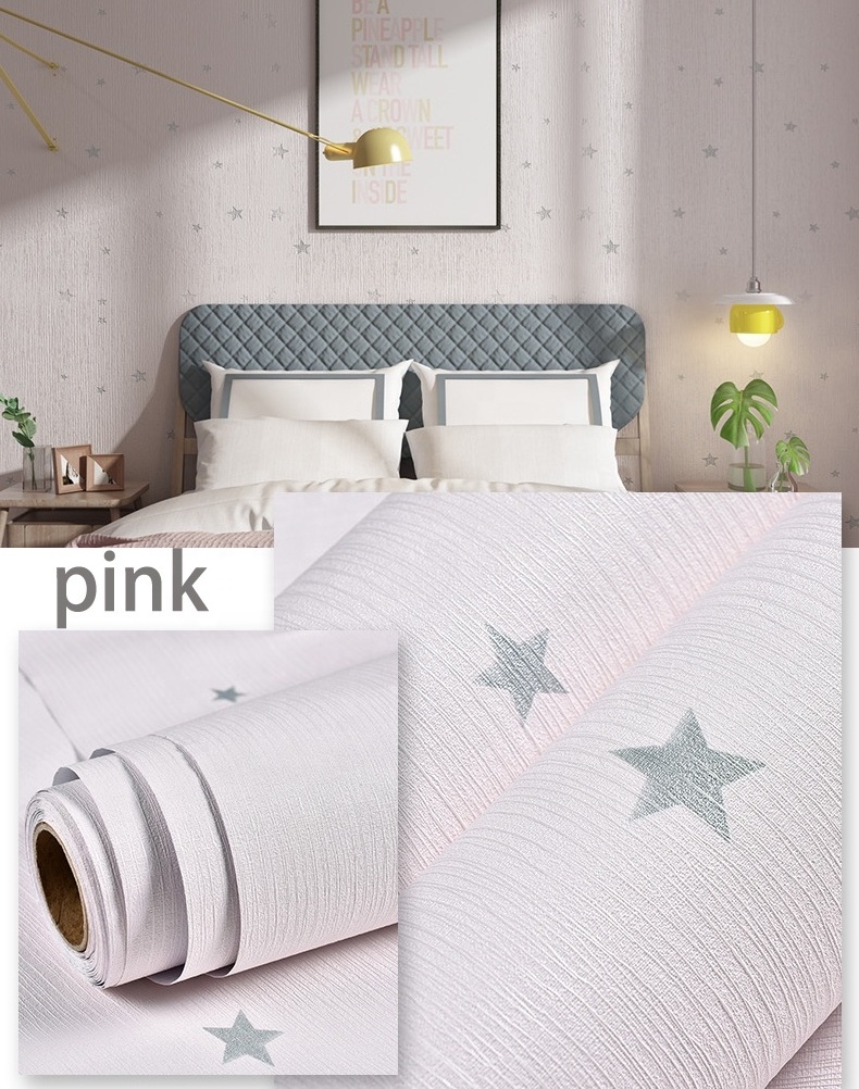 Bedroom Kids Stars Cartoon Wall Paper Rolls for Nursery Baby Children Room Kids Wallpaper