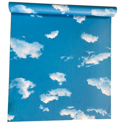 Wall Paper Rolls 3d Nature Blue Sky Cloud Ceiling Mural Wallpaper