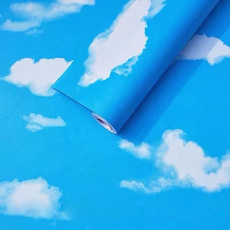 Wall Paper Rolls 3d Nature Blue Sky Cloud Ceiling Mural Wallpaper