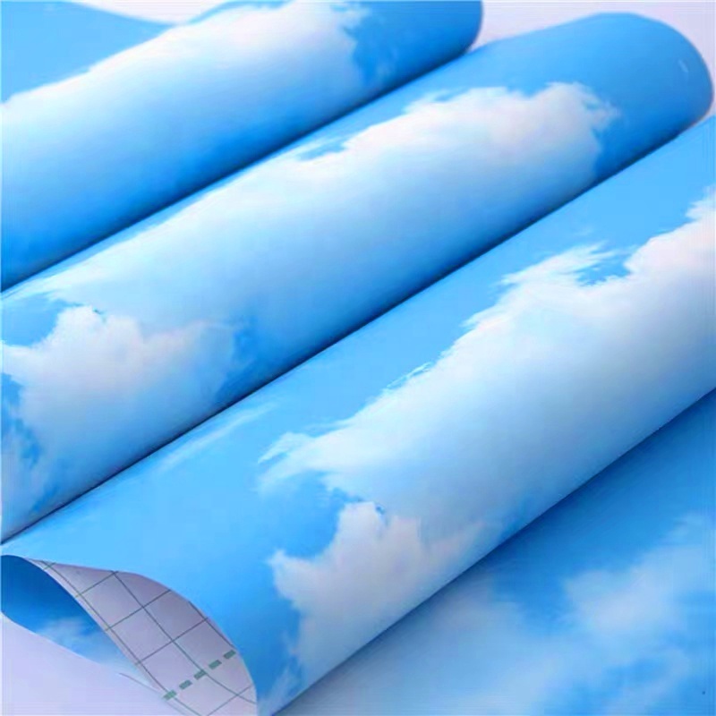 Wall Paper Rolls 3d Nature Blue Sky Cloud Ceiling Mural Wallpaper