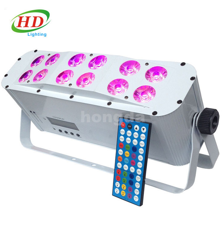 12*18W RGBWAUV 6 in 1 Wireless DMX IR Remote Control Battery Powered Led Par Can Uplights DJ Stage Lighting