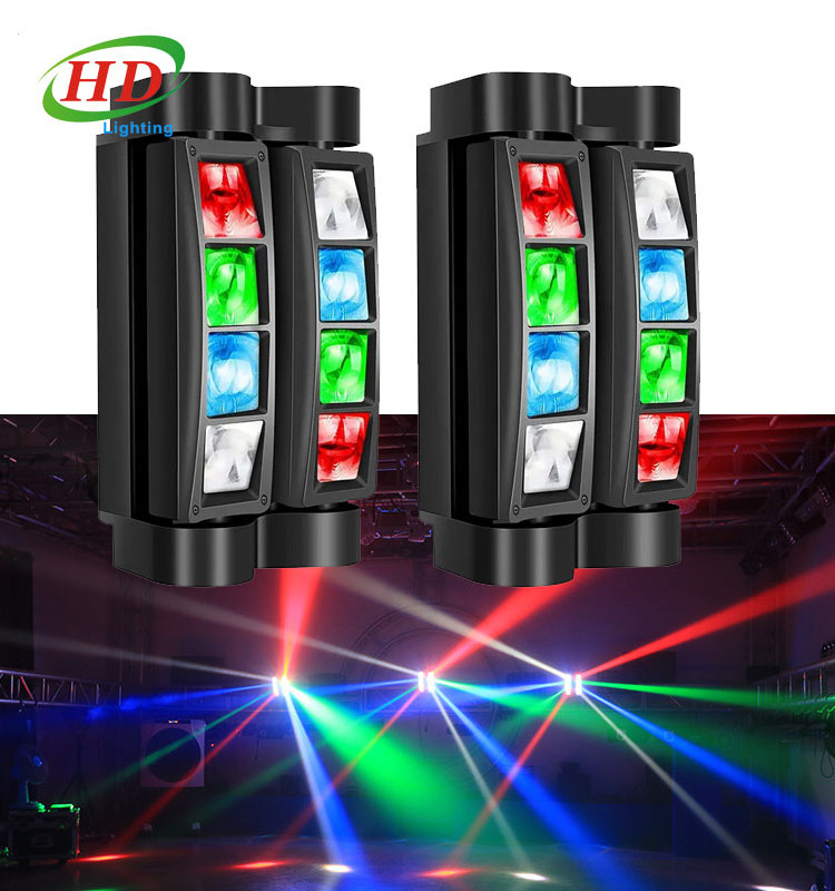 mini spider stage light moving head light dmx disco light 8*3W RGBW led mobile dj gigs Xmas birthday party bar club