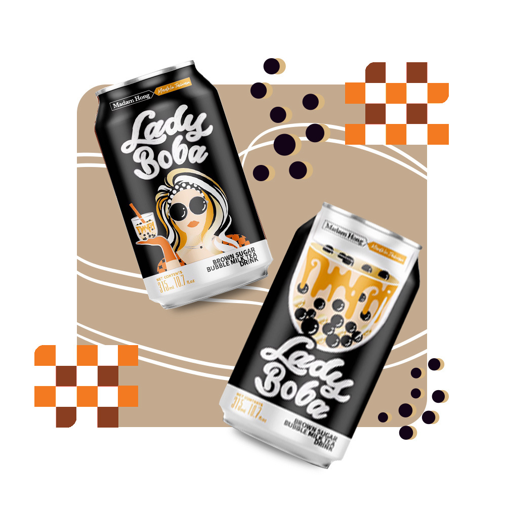 Lady Boba 315ml instant taro bubble milk tea drink MIT in Taiwan