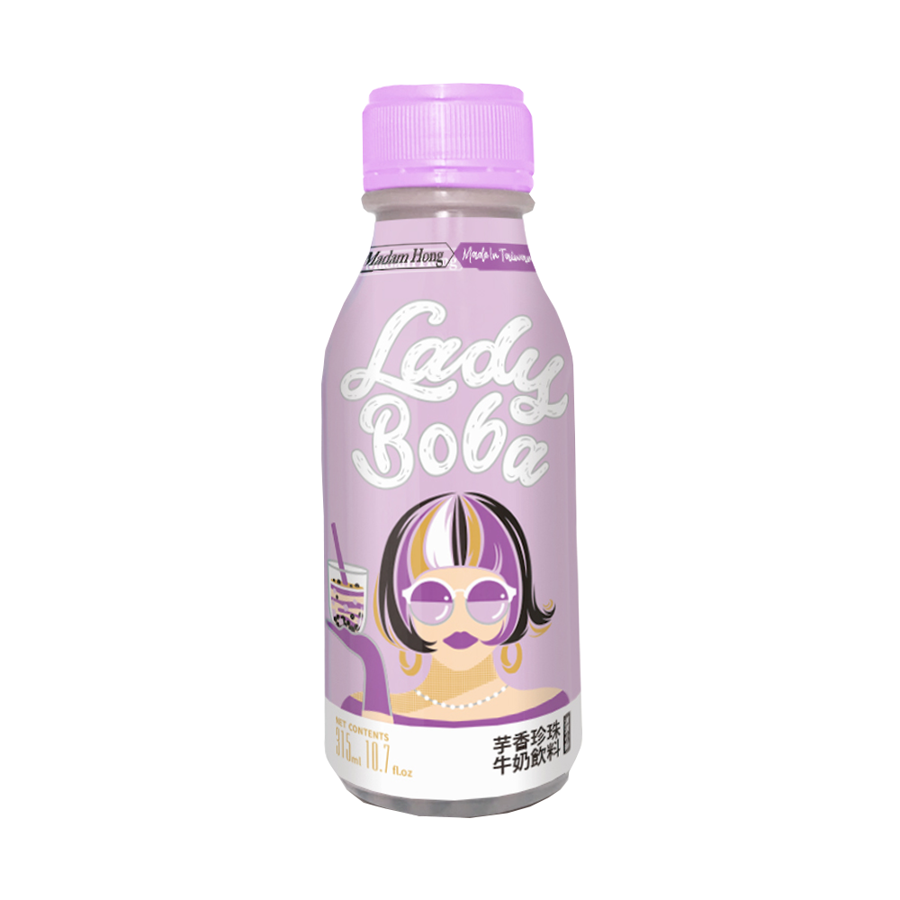 Popular 300ml taro bubble tea bottle in Taiwan