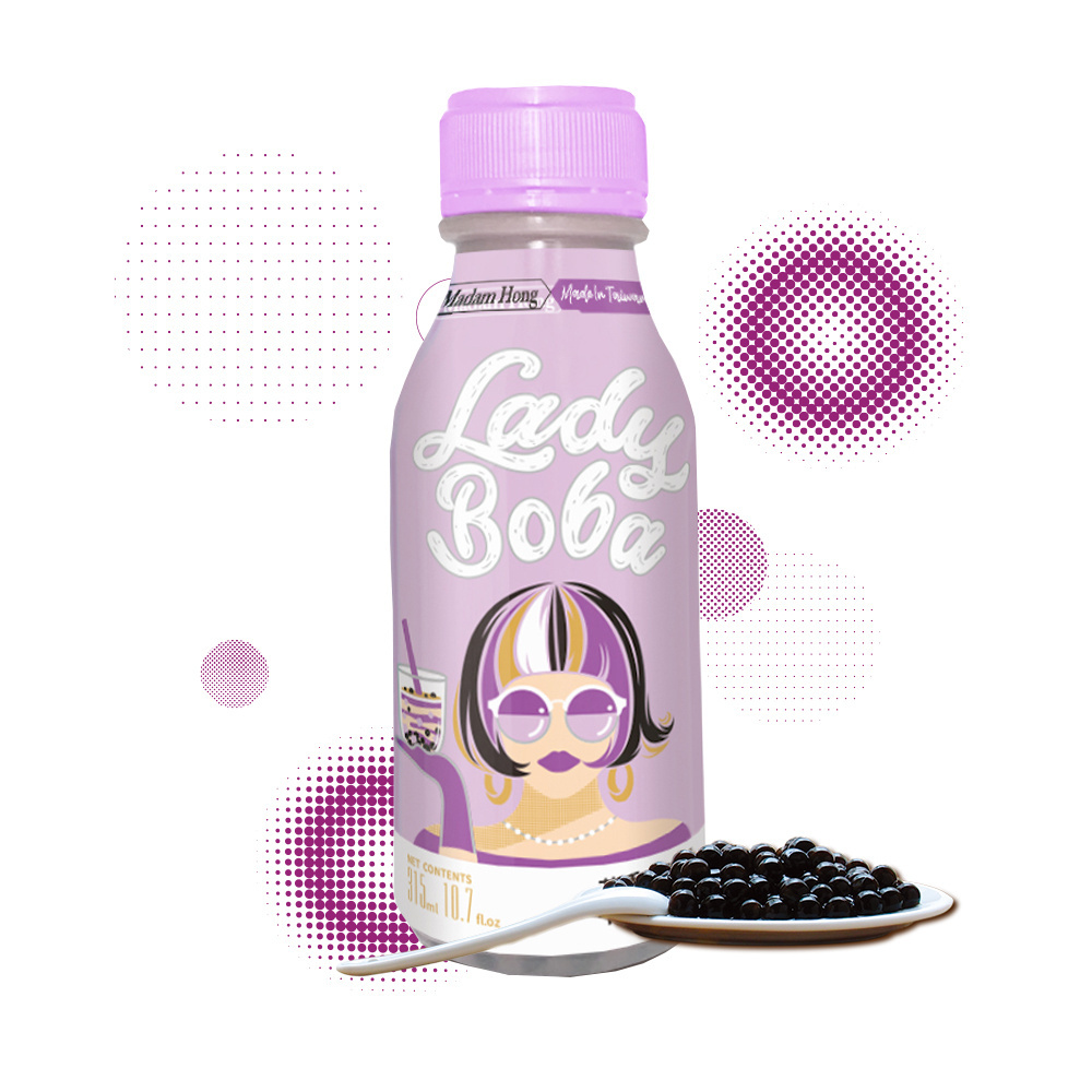 Popular 300ml taro bubble tea bottle in Taiwan