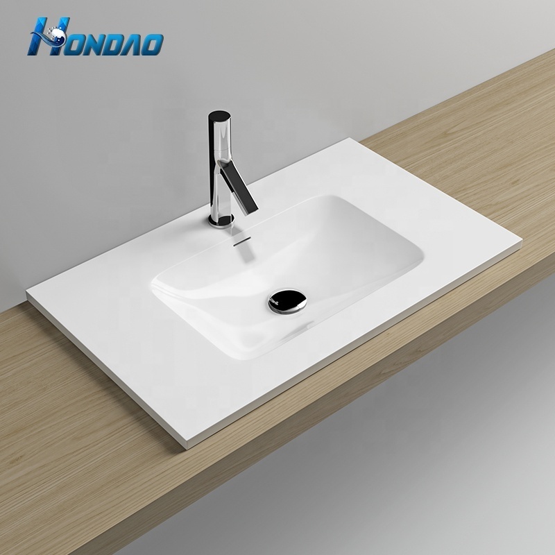 Wholesale Solid Surface Sink Basin Artificial Stone Counter Under Counter Top Cabinet Basin