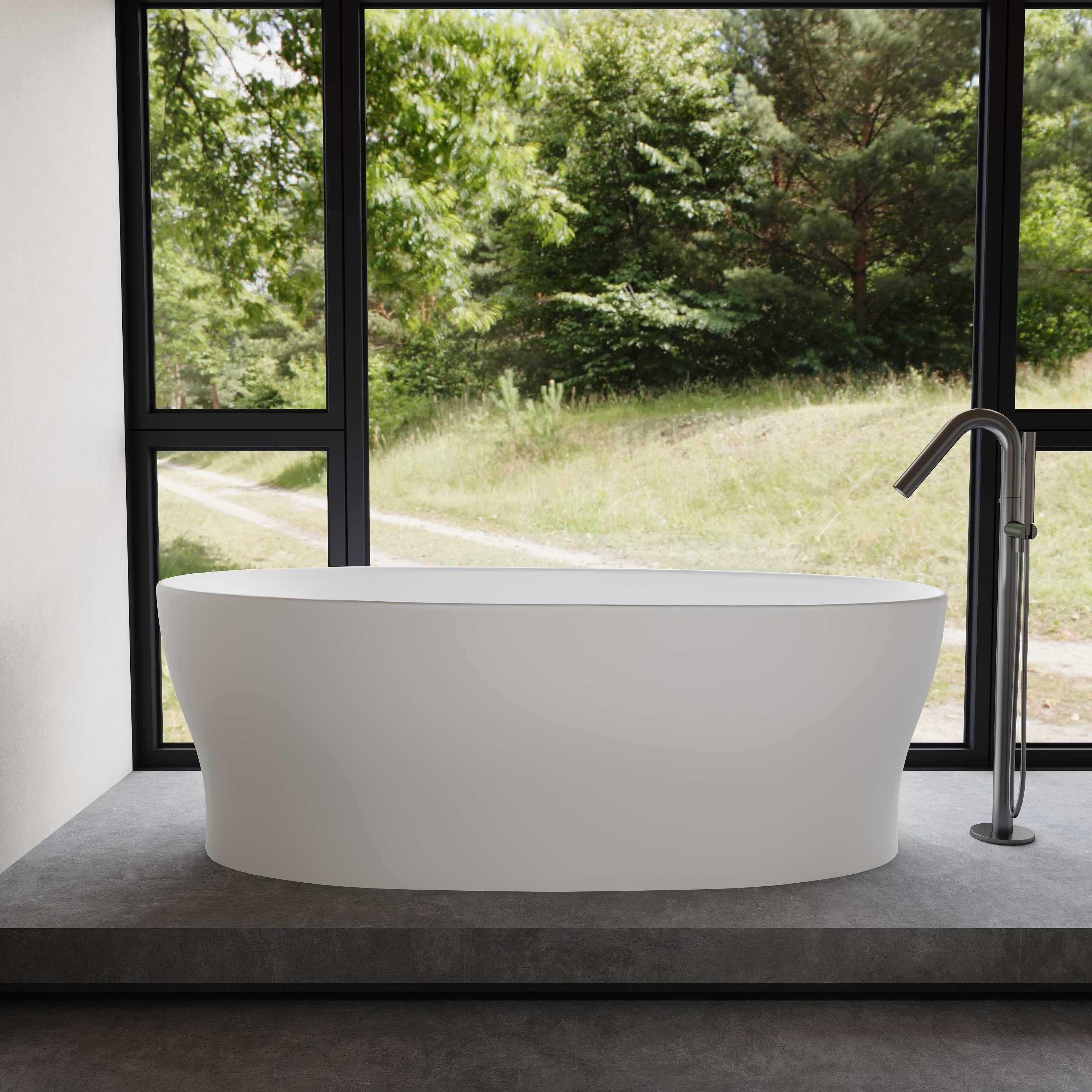 Custom high quality big capacity acrylic man made stone bathtub freestanding solid surface bathtub for bathroom