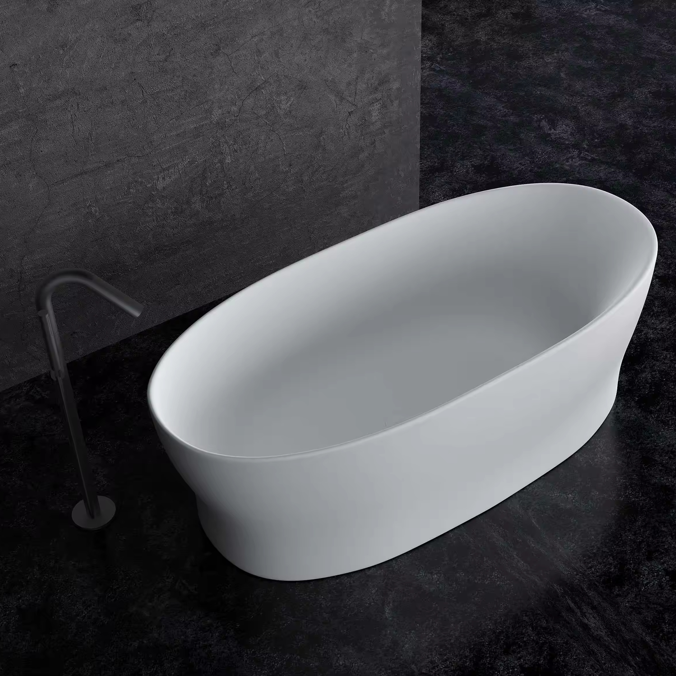 Custom high quality big capacity acrylic man made stone bathtub freestanding solid surface bathtub for bathroom