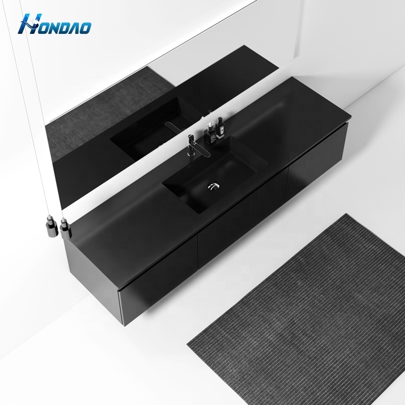 New Arrival Modern Solid Surface Bathroom Vanity with Rectangular Shampoo Sink Artificial Stone Cabinet Basin for Wash Bathrooms