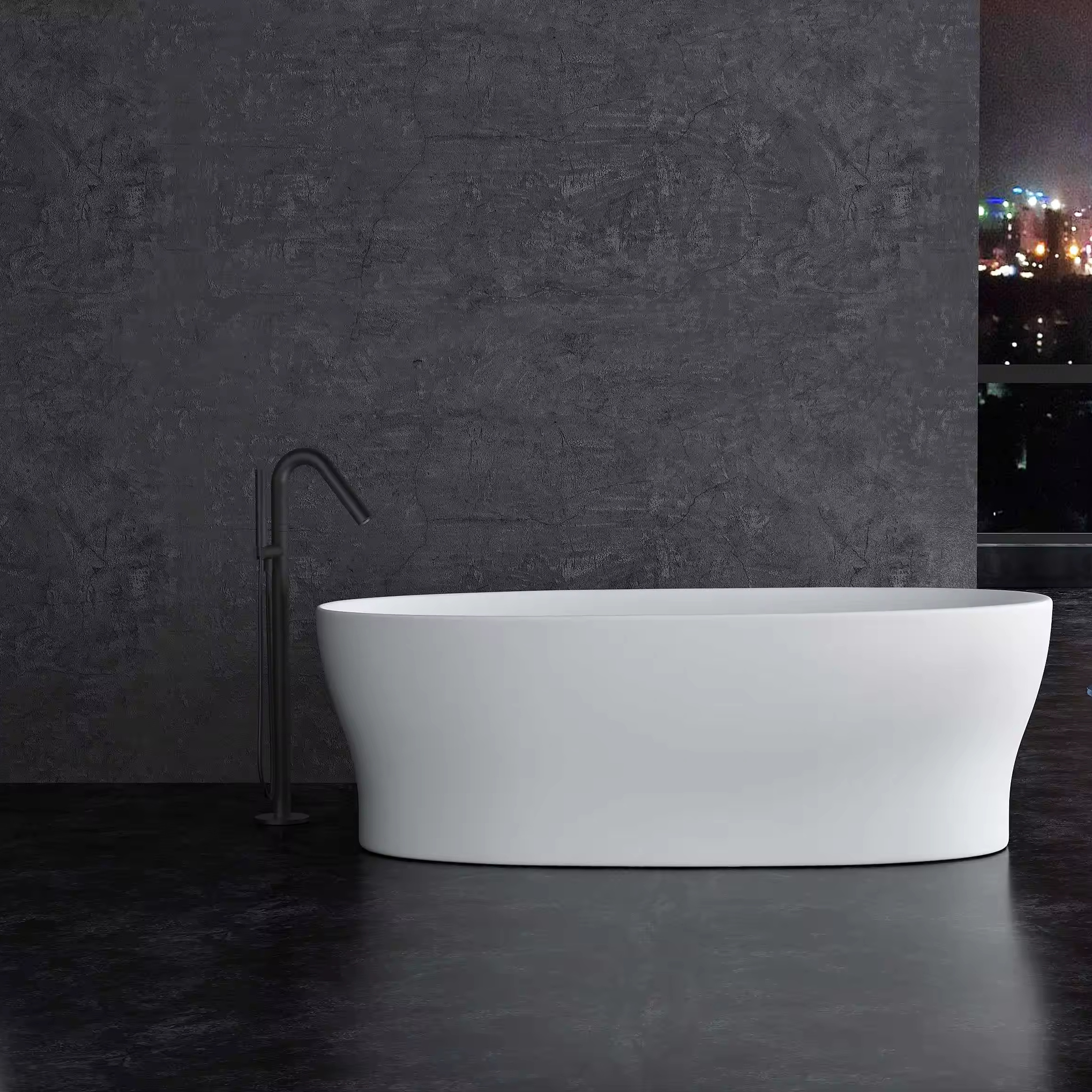 Custom high quality big capacity acrylic man made stone bathtub freestanding solid surface bathtub for bathroom