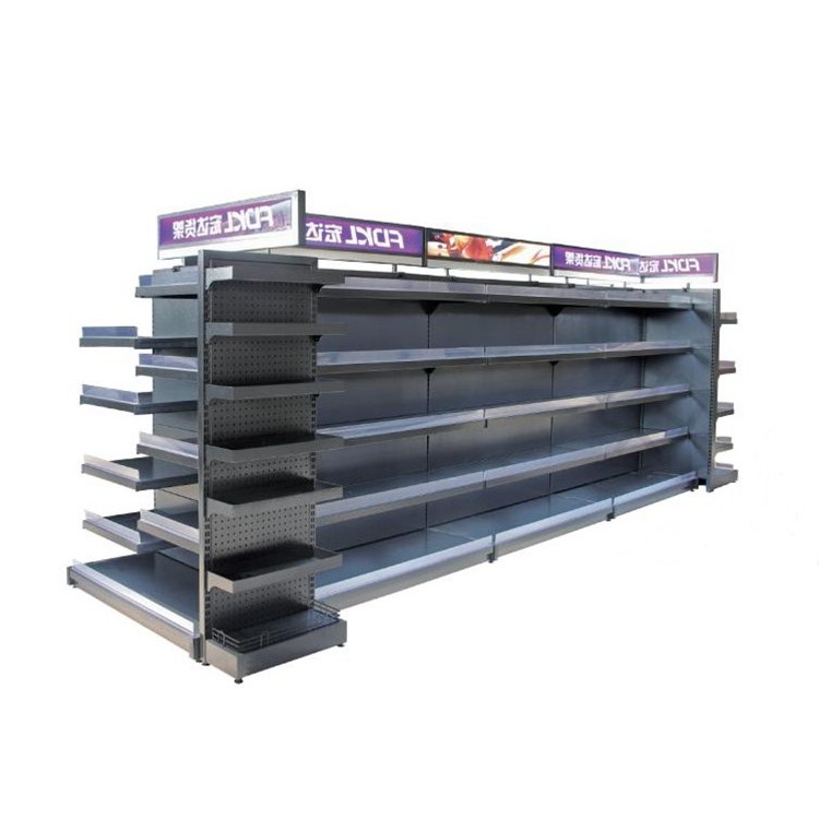 Double Sided Storage System Sweets Showcase Display Super Market Rack Shelf Supermarket