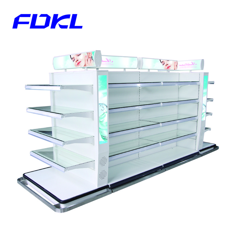 Customized fashionable Top quality metal slanted display shelf for cosmetic