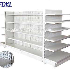 China Supplier Commercial Metal Storage Rack Gondola Supermarket Display White Shelves For Shops