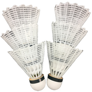 low price OEM fiber head  nylon  cock badminton racket shuttlecock