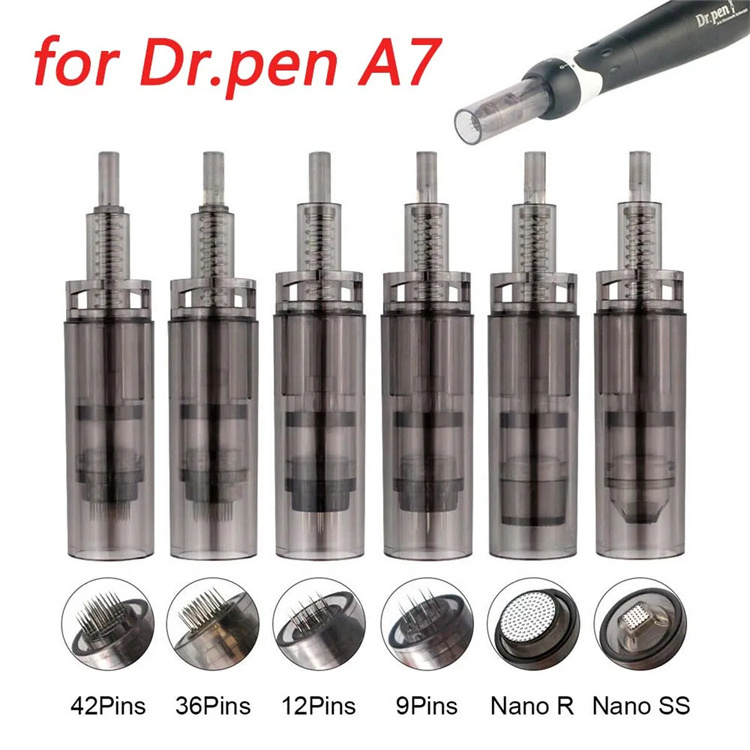 Grey Color 9/12/36/42 Nano A7 Dr pen Needles Replacement Microneedling Cartridges Fit Dermapen 3 / Mydermapen Cosmopen Skin Care