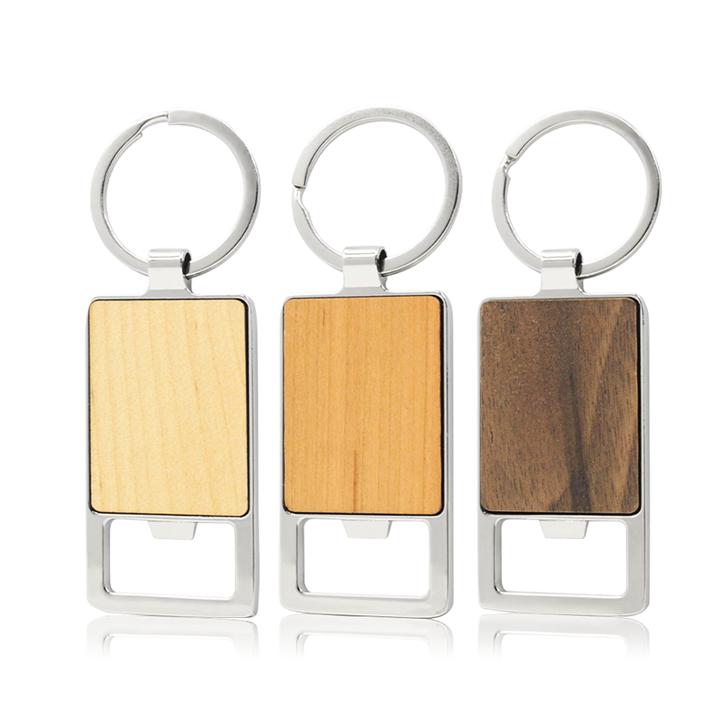 Wholesale Custom Retractable Wooden Round Cross Keychain For Engraving Blank Metal Wood Barrel Circle Beech Bead Keychai