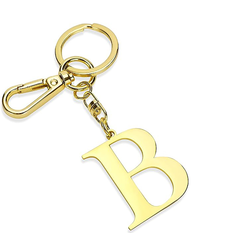 Factory Custom Arabic Alphabet Keychain With Letter Wholesale Soft Enamel Engraved Metal Resin Initial Letter Cube KeyChain