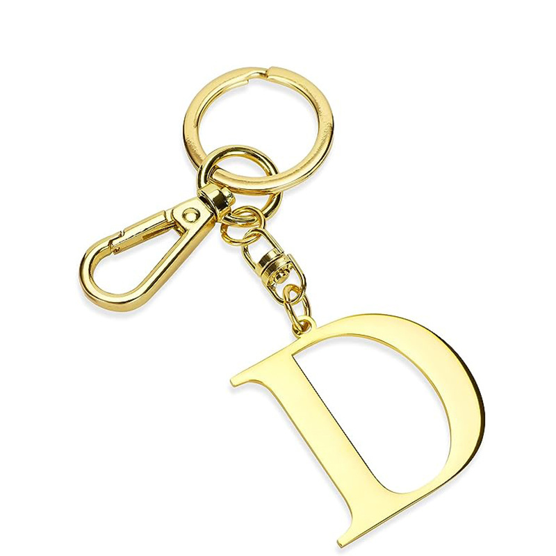 Factory Custom Arabic Alphabet Keychain With Letter Wholesale Soft Enamel Engraved Metal Resin Initial Letter Cube KeyChain