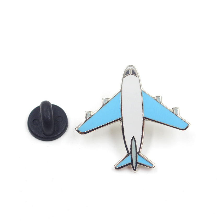 Manufacturer Wholesale Airplane Badge Hard Gold Soft Enamel Pin Metal Custom Different Design 3D Plane Shape Enamel Lapel Pin