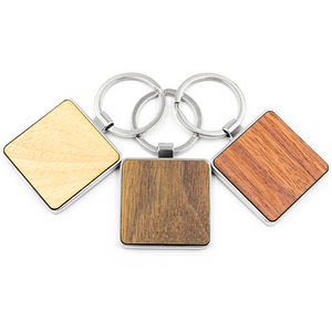 Wholesale Custom Retractable Wooden Round Cross Keychain For Engraving Blank Metal Wood Barrel Circle Beech Bead Keychai