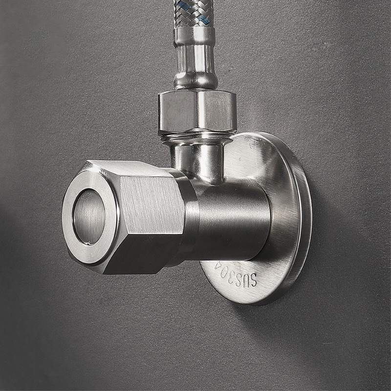 Designer Angle Shut off Triangle Valve Brushed Nickel Stop Water Valve