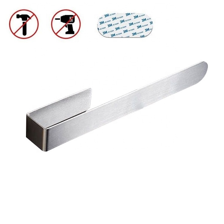 bathroom accessories stainless steel brushed nickel towel bar self adhesive free drill paper holder shower bath toilet shelf