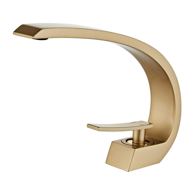 New Special Luxury Brushed Gold Tap Bathroom Mixer Brass Basin Faucets