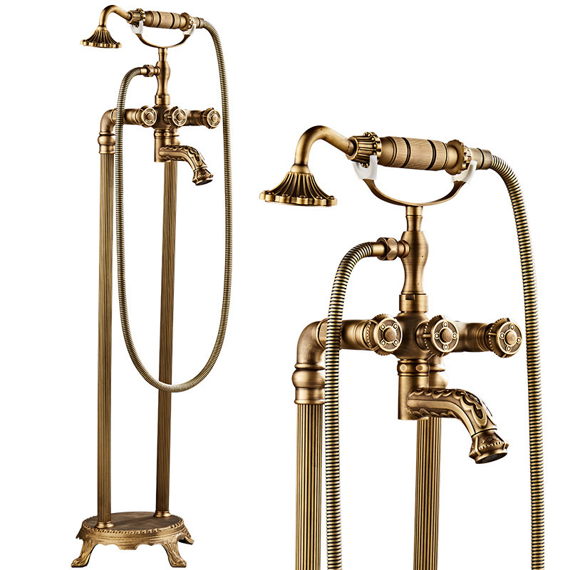 Bath shower faucet Wall faucet mix Brass Shower Bathtub antique bronze kitchen faucet with phone hand shower