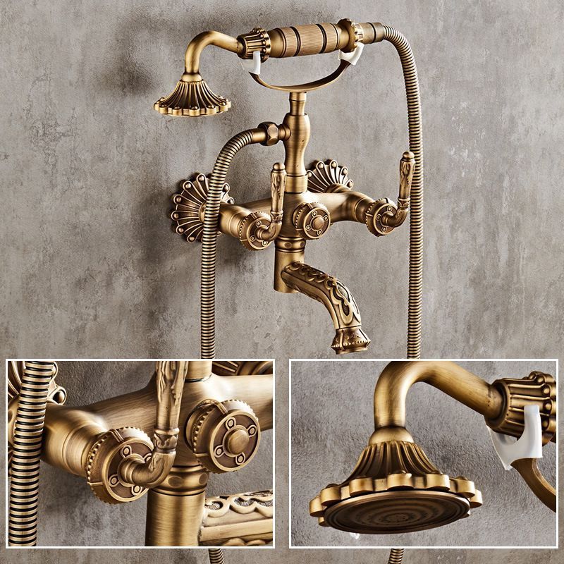 Bath shower faucet Wall faucet mix Brass Shower Bathtub antique bronze kitchen faucet with phone hand shower