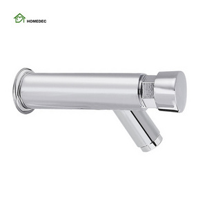 High Quality Wall Mount single cold tap Push Button Time Delay Action Faucet Brass Commercial Bathroom Faucet