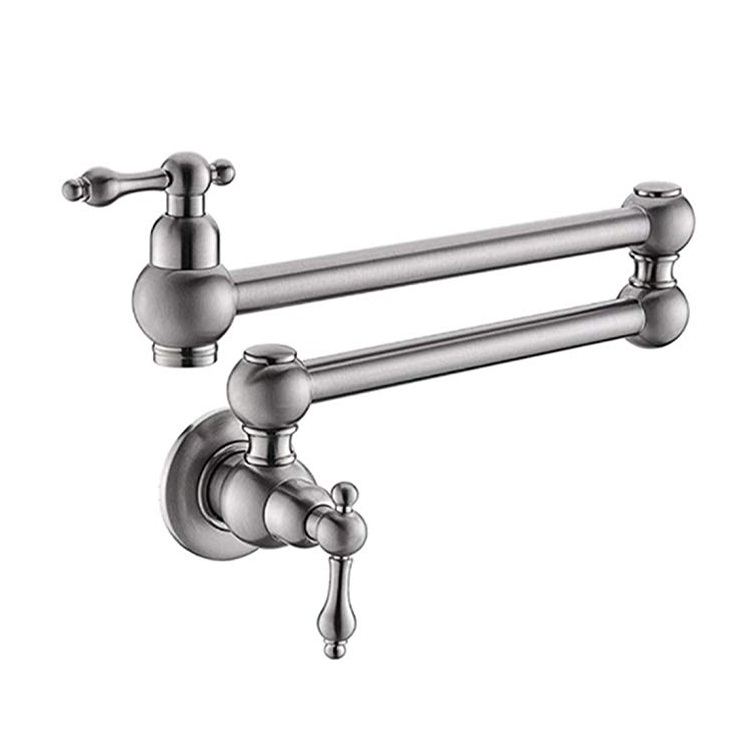 High Quality Antique Dual Swing Joints Wall Mounted Kitchen Faucets Modern Brass Pot Filler Faucet