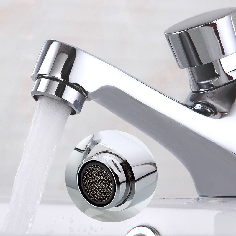 single cold push type time delay action faucet for public place toilet