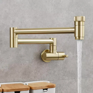 Folding Brass Fold Tap Brushed Matt Gold Pot Filler Wall Faucet