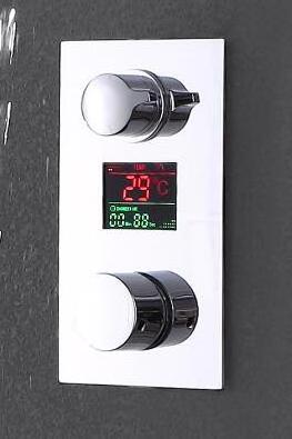 Brass Wall Mounted  Hot Cold Control LED Digital Display Water Faucet Shower Concealed Thermostatic Mixer Valve