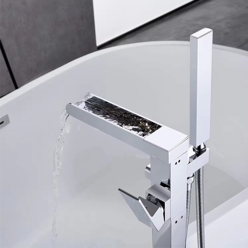 Floor Mounted Free Standing Bath Shower Mixer Upc Floor Stand Tub Filler Shower Mixer Freestanding Bathtub Faucet