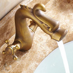 New Dragon Style Basin Mixer Tap Faucet single handle Antique Brass dragon shape bathroom basin sink faucet