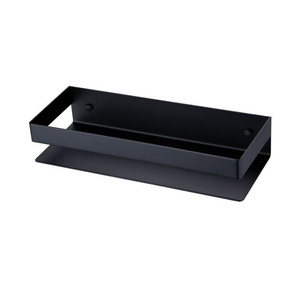 Toilet Shelf Wall Suction Type Matte Black Non Perforated Bathroom Storage Holder Shelf