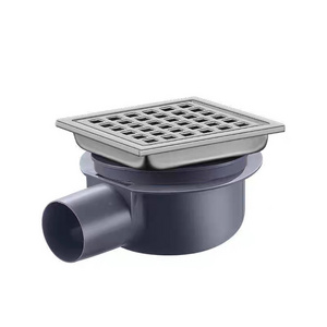 Hot Selling American Style Square Shower Floor Drain 110*110 mm with Flange Grate Removable Brushed 304 Stainless Steel Drainage