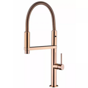 New faucet rose gold mixer brass waterfall pre rinse kitchen taps sink faucet with spring pull down