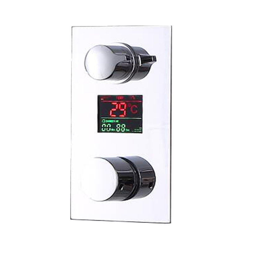 Brass Wall Mounted  Hot Cold Control LED Digital Display Water Faucet Shower Concealed Thermostatic Mixer Valve